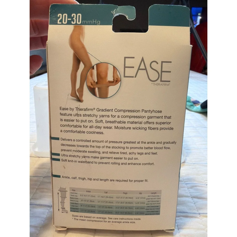 Therafirm Ease Opaque Compression Pantyhose 20-30mmHg Black XL Long 54445